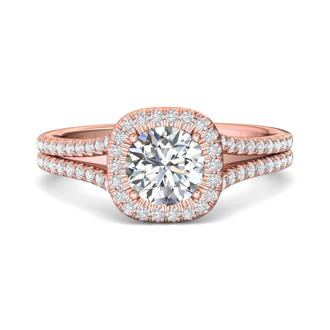 14K Gold Pink Split Shank Engagement Ring from the Split Shank collection - CM09S_14KP_CuHRd_6.5_Prm_H-I_SI1