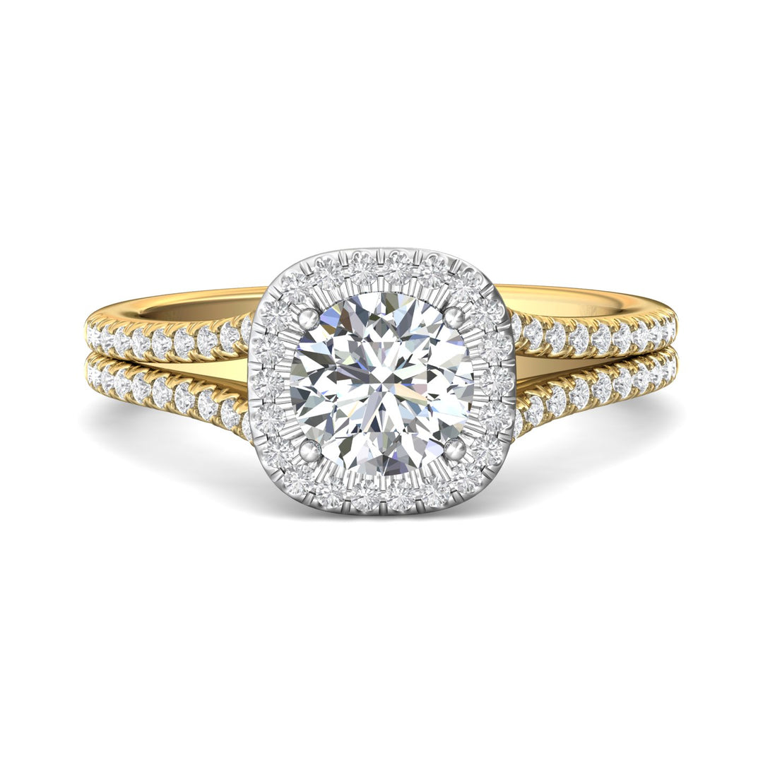18K Gold White/Yellow Split Shank Engagement Ring from the Split Shank collection - CM09S_18KWY_CuHRd_6.5_Prm_H-I_SI1