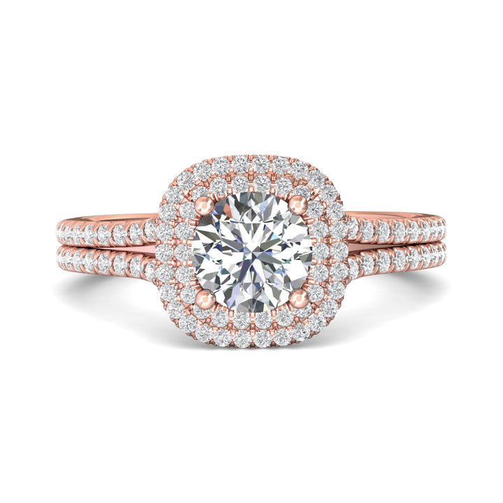 14K Gold Pink Split Shank Engagement Ring from the Split Shank collection - CM10XSDBL_14KP_CuHRd_6.5_Prm_H-I_SI1