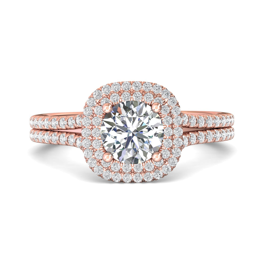 18K Gold Pink Split Shank Engagement Ring from the Split Shank collection - CM10XSDBL_18KP_CuHRd_6.5_Prm_H-I_SI1