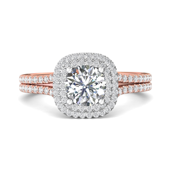 18K Gold White/Pink Split Shank Engagement Ring from the Split Shank collection - CM10XSDBL_18KWP_CuHRd_6.5_Prm_H-I_SI1