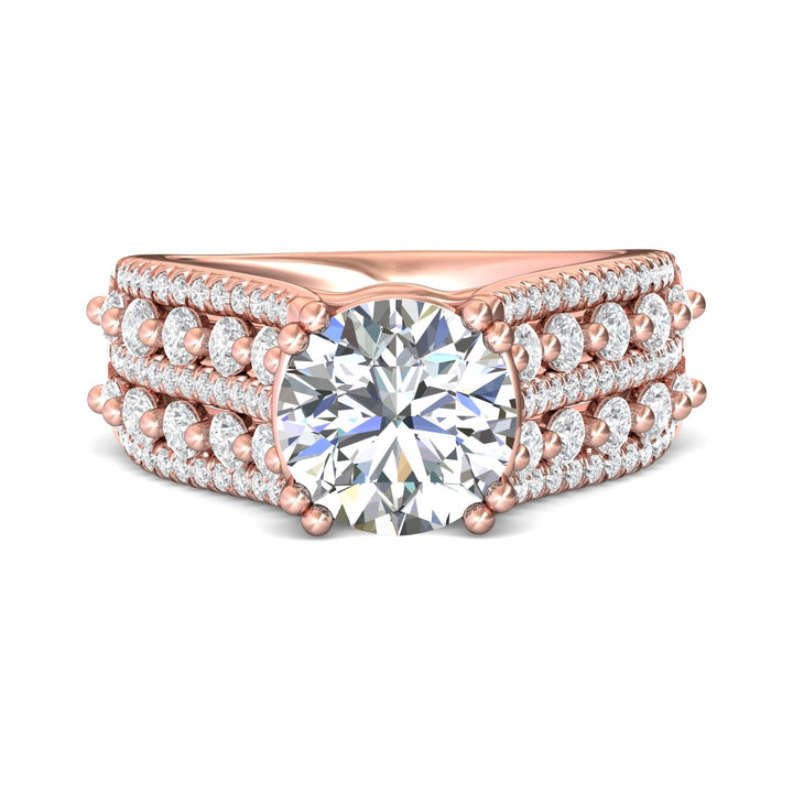 14K Gold Pink Encore Engagement Ring from the Encore collection - CM24_14KP_Rd_9.0_Prm_H-I_SI1