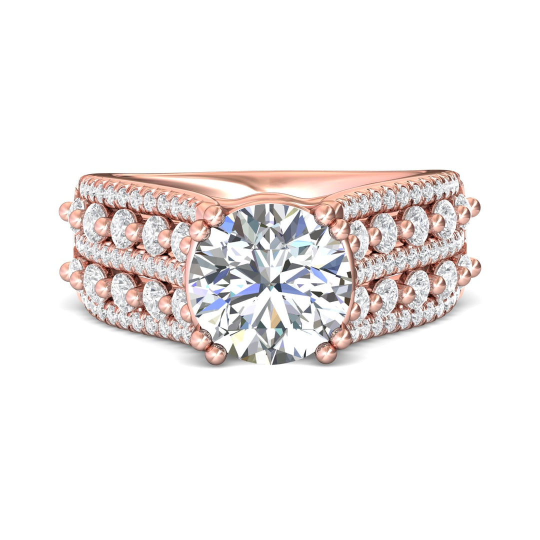 14K Gold Pink Encore Engagement Ring from the Encore collection - CM24_14KP_Rd_9.0_Prm_H-I_SI1