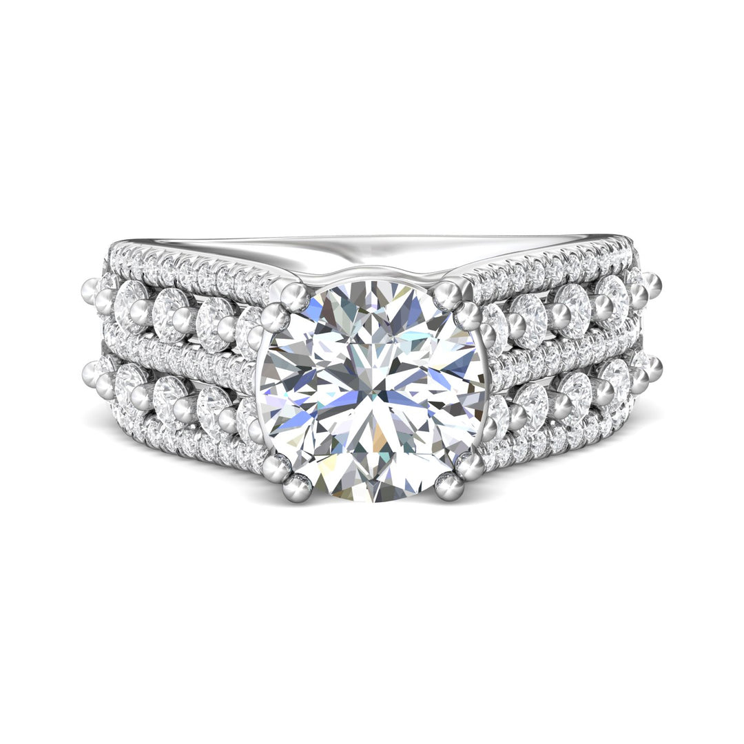 14K Gold White Encore Engagement Ring from the Encore collection - CM24_14KW_Rd_9.0_Prm_H-I_SI1