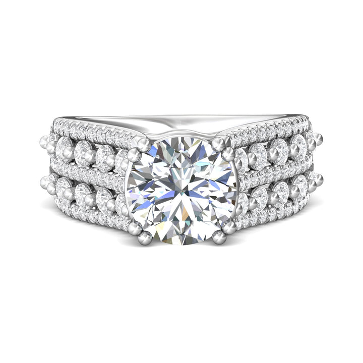 14K Gold White Encore Engagement Ring from the Encore collection - CM24_14KW_Rd_9.0_Prm_H-I_SI1