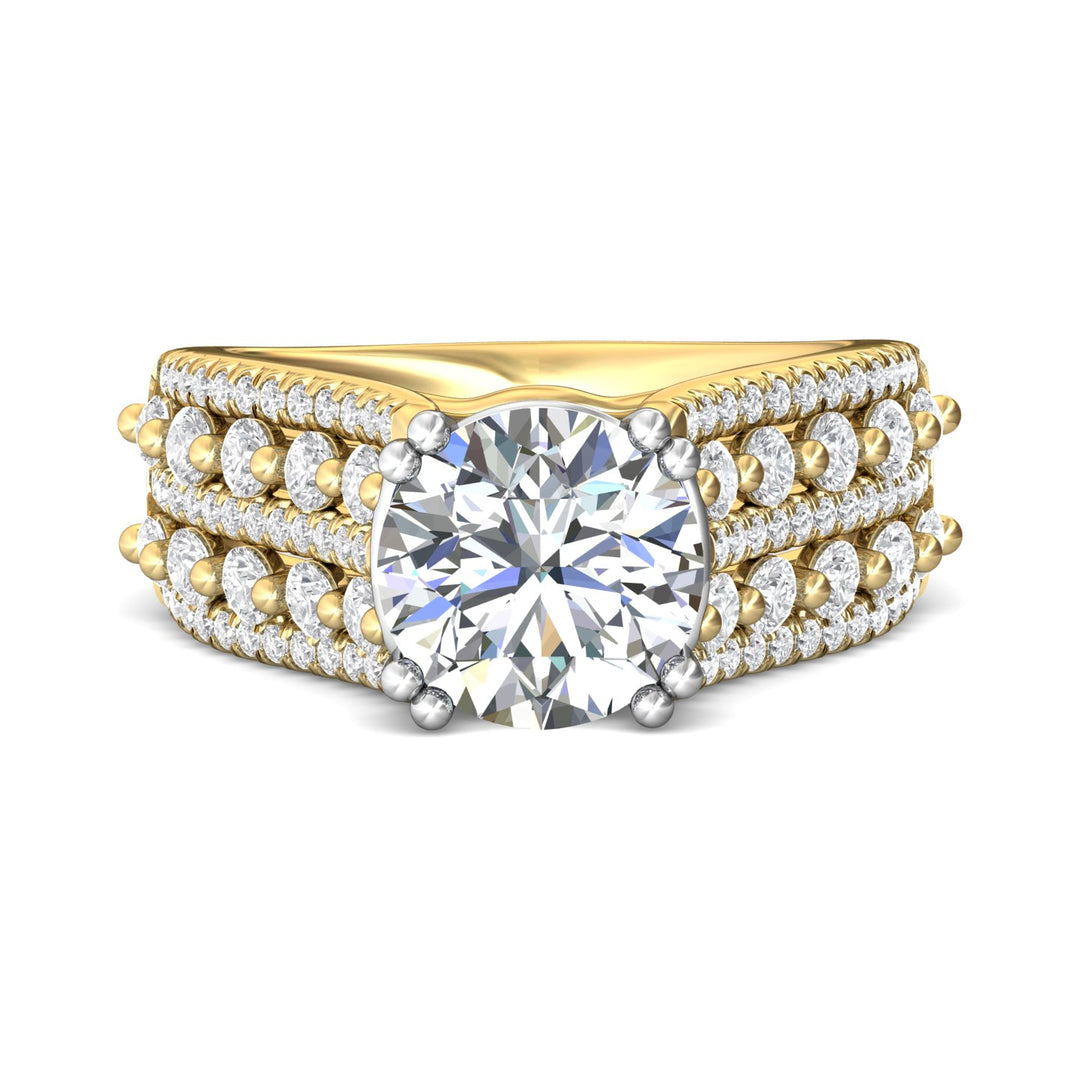 18K Gold White/Yellow Encore Engagement Ring from the Encore collection - CM24_18KWY_Rd_9.0_Prm_H-I_SI1