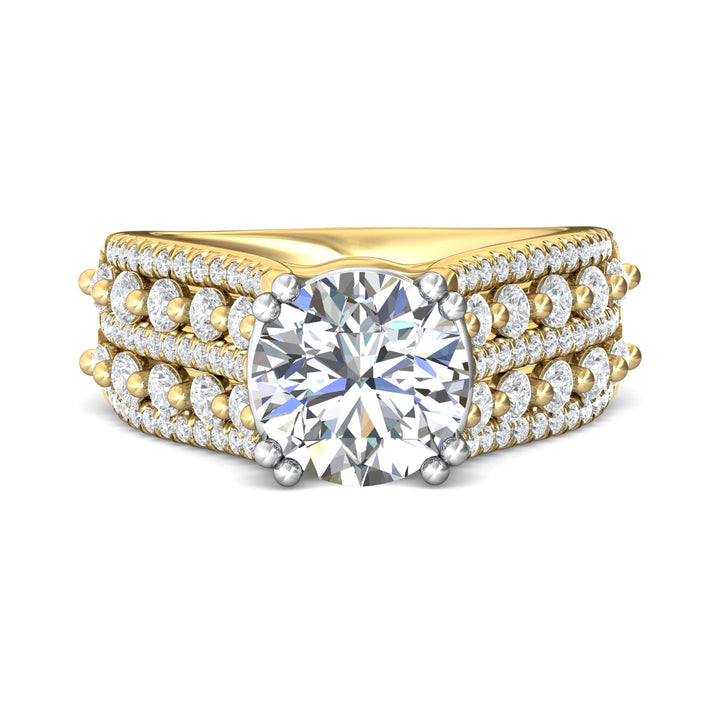 18K Gold White/Yellow Encore Engagement Ring from the Encore collection - CM24_18KWY_Rd_9.0_Prm_H-I_SI1
