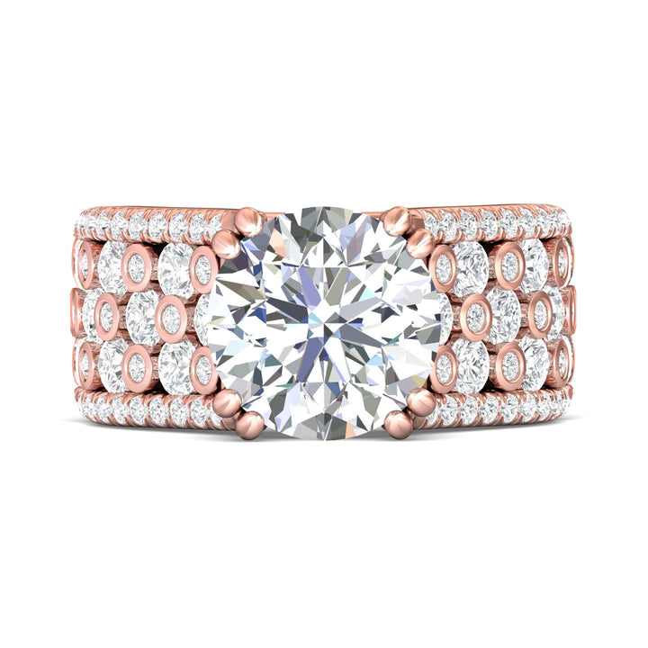 14K Gold Pink Encore Engagement Ring from the Encore collection - CM25_14KP_Rd_10.0_Prm_H-I_SI1