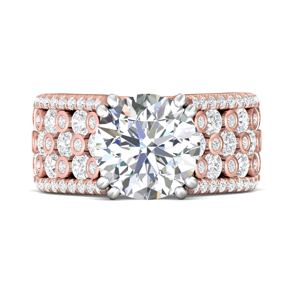 14K Gold Pink/White Encore Engagement Ring from the Encore collection - CM25_14KPW_Rd_10.0_Prm_H-I_SI1