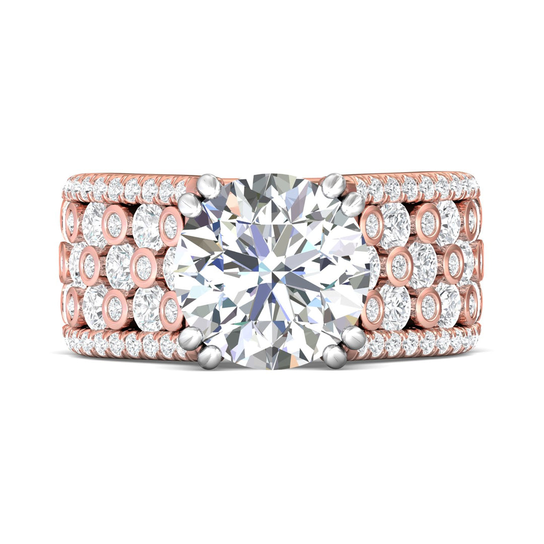 14K Gold Pink/White Encore Engagement Ring from the Encore collection - CM25_14KPW_Rd_10.0_Prm_H-I_SI1
