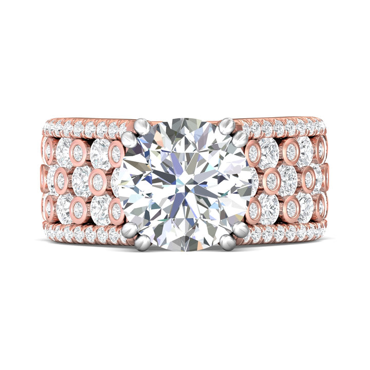 14K Gold Pink/White Encore Engagement Ring from the Encore collection - CM25_14KPW_Rd_10.0_Prm_H-I_SI1