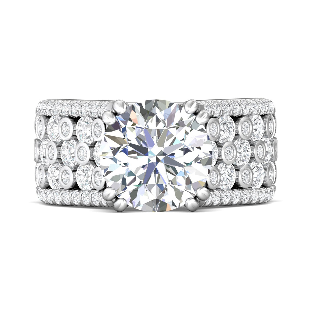 14K Gold White Encore Engagement Ring from the Encore collection - CM25_14KW_Rd_10.0_Prm_H-I_SI1