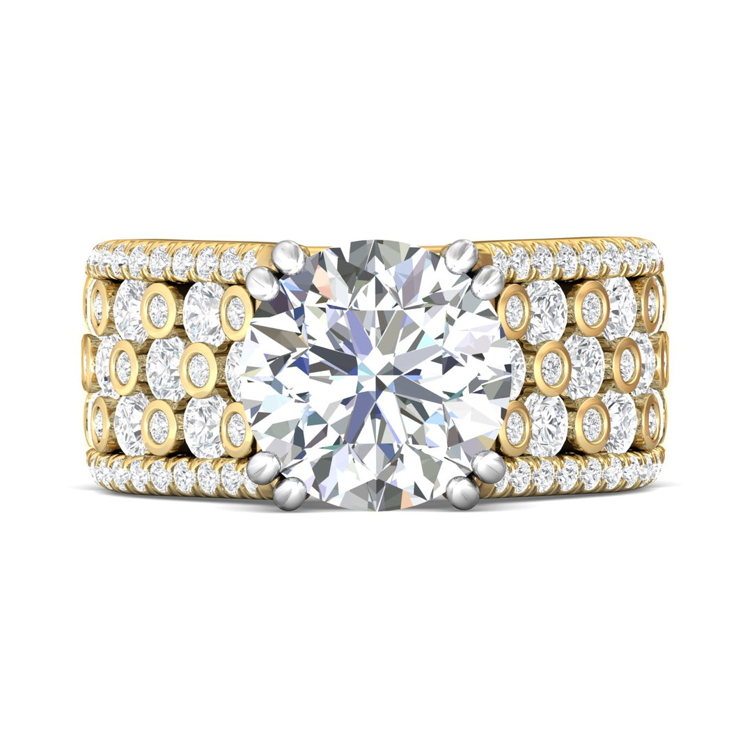 14K Gold Yellow/White Encore Engagement Ring from the Encore collection - CM25_14KYW_Rd_10.0_Prm_H-I_SI1