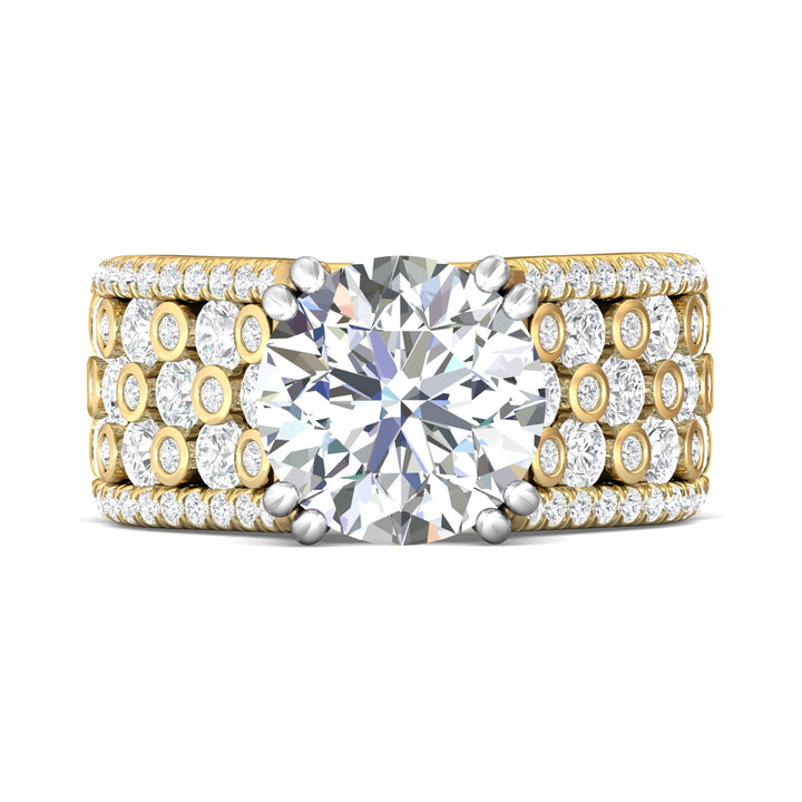 14K Gold Yellow/White Encore Engagement Ring from the Encore collection - CM25_14KYW_Rd_10.0_Prm_H-I_SI1