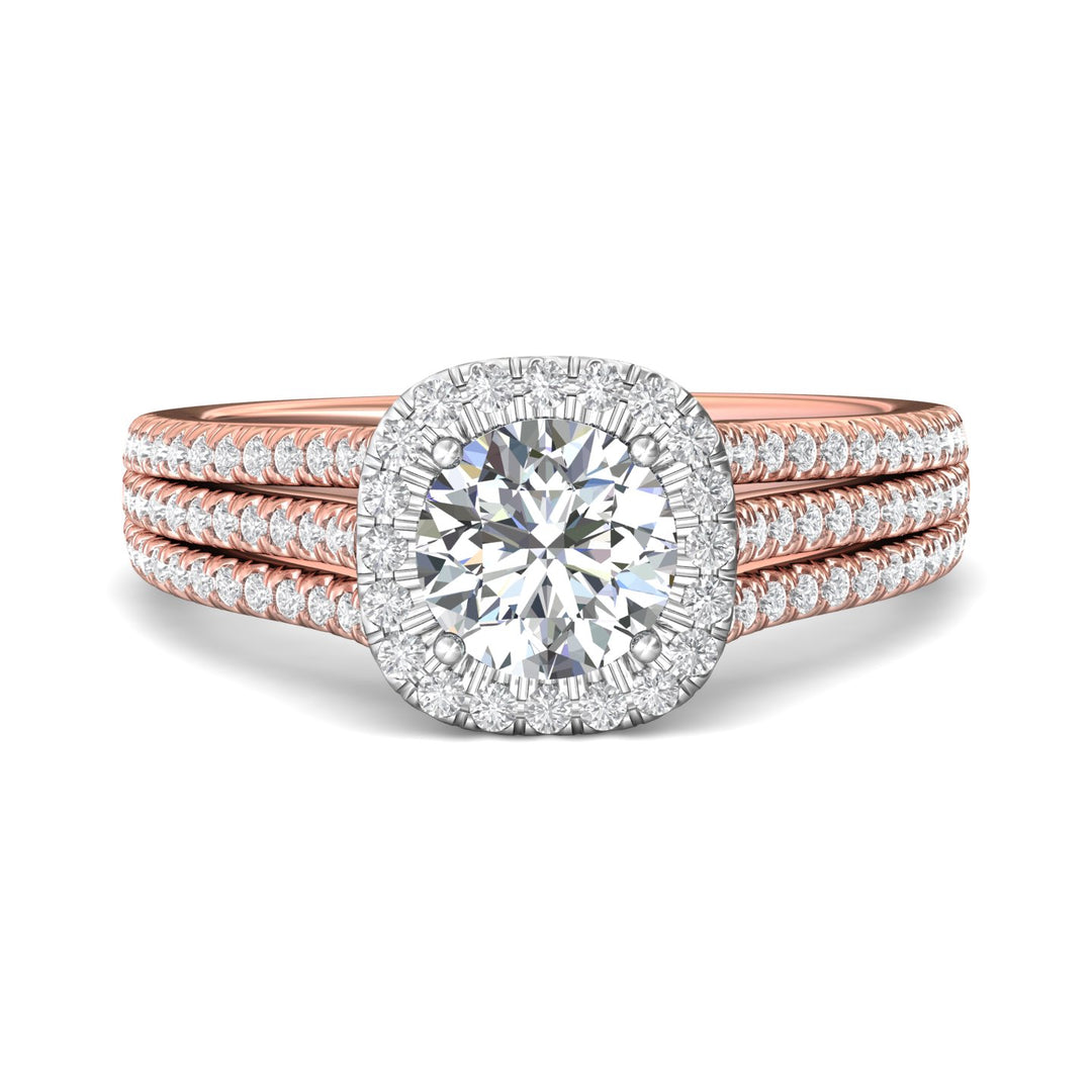 14K Gold Pink/White Split Shank Engagement Ring from the Split Shank collection - CM26_14KPW_CuHRd_7.0_Prm_H-I_SI1