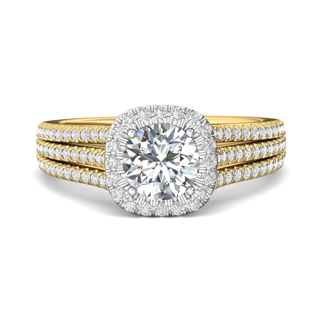 14K Gold Yellow/White Split Shank Engagement Ring from the Split Shank collection - CM26_14KYW_CuHRd_7.0_Prm_H-I_SI1