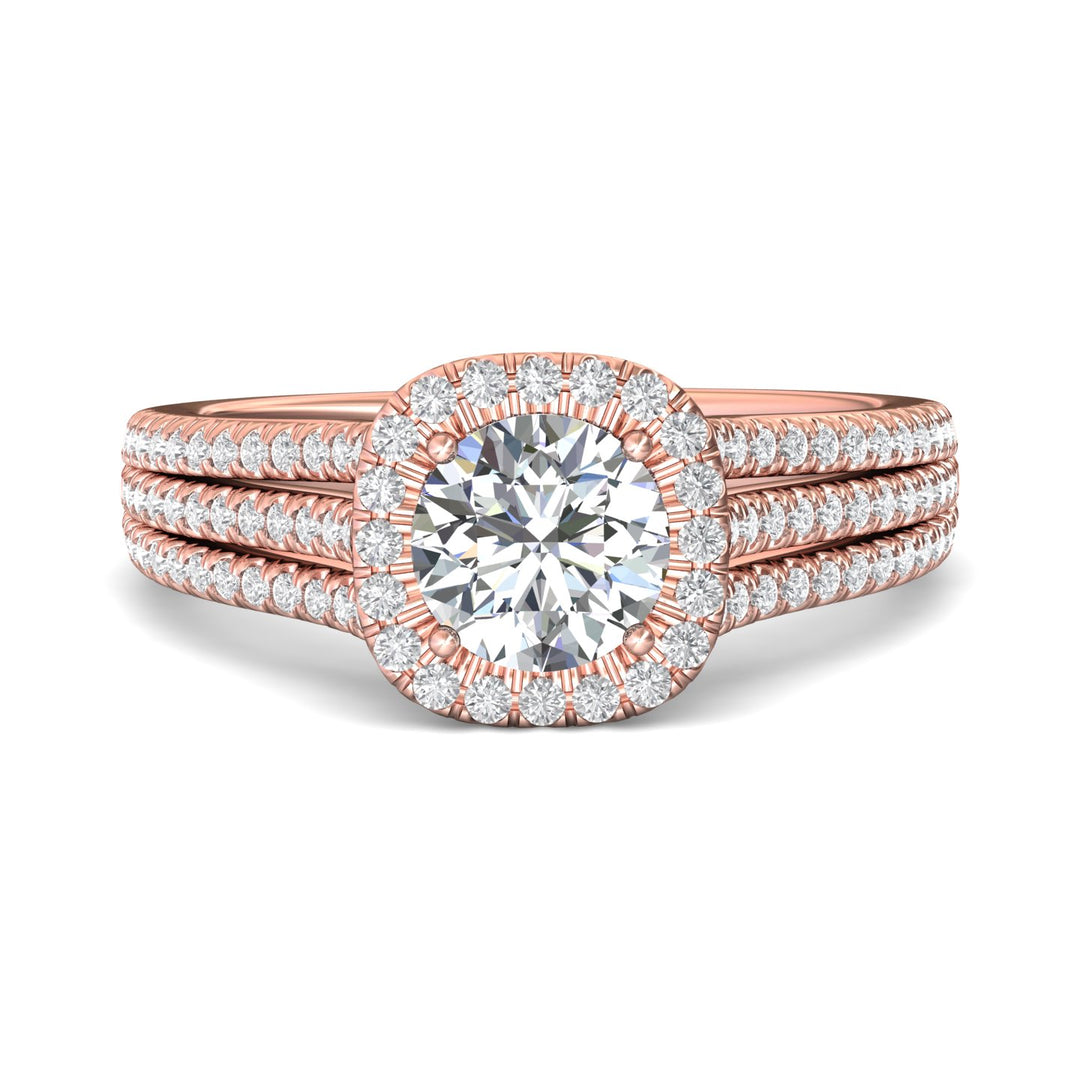 18K Gold Pink Split Shank Engagement Ring from the Split Shank collection - CM26_18KP_CuHRd_7.0_Prm_H-I_SI1
