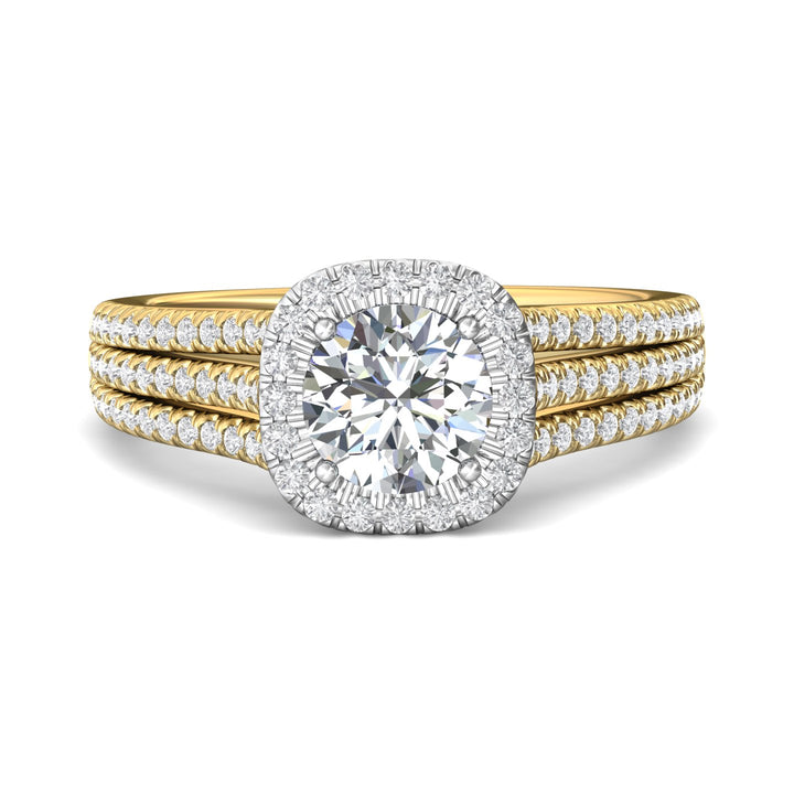 18K Gold White/Yellow Split Shank Engagement Ring from the Split Shank collection - CM26_18KWY_CuHRd_7.0_Prm_H-I_SI1