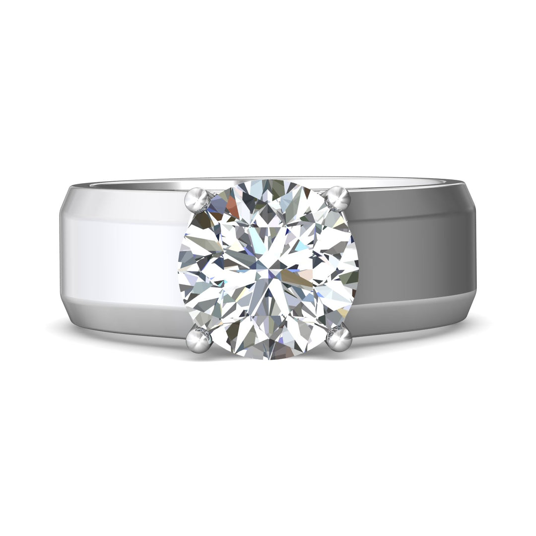 14K Gold White Encore Engagement Ring from the Encore collection - CS03_14KW_Rd_9.0_Std_NA_NA