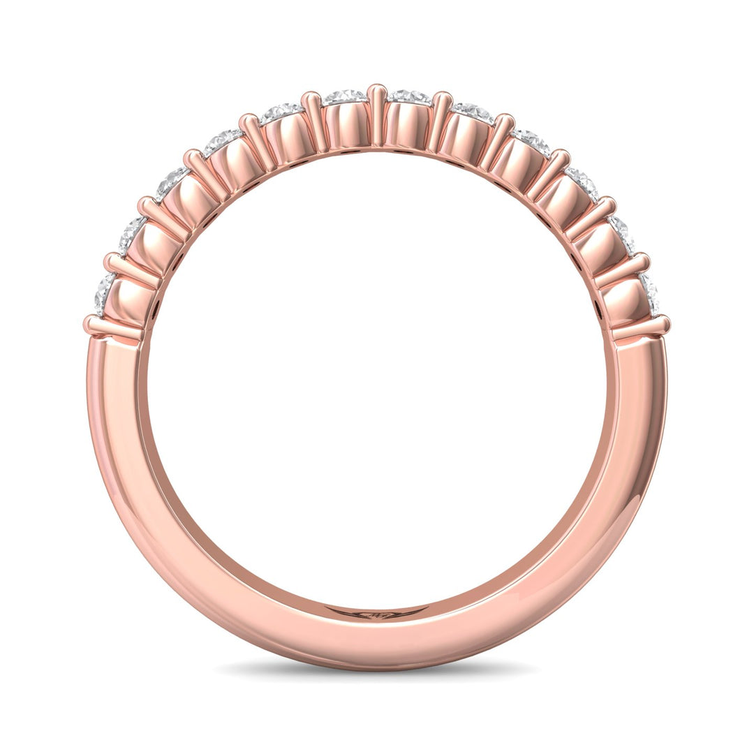 18K Gold Pink Channel/Shared Prong Wedding Band from the Channel/Shared Prong collection - CSP04XSWB_18KP