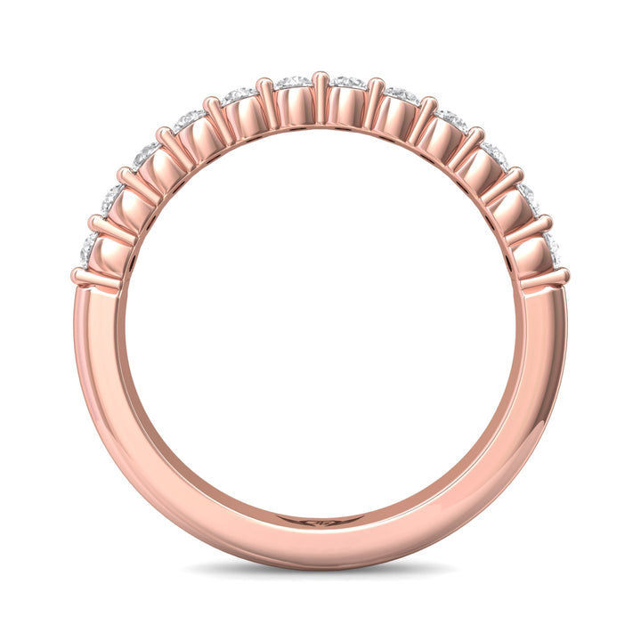 18K Gold Pink Channel/Shared Prong Wedding Band from the Channel/Shared Prong collection - CSP04XSWB_18KP