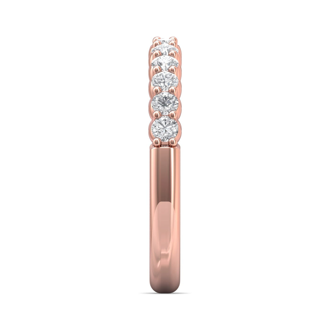 18K Gold Pink Channel/Shared Prong Wedding Band from the Channel/Shared Prong collection - CSP04XSWB_18KP