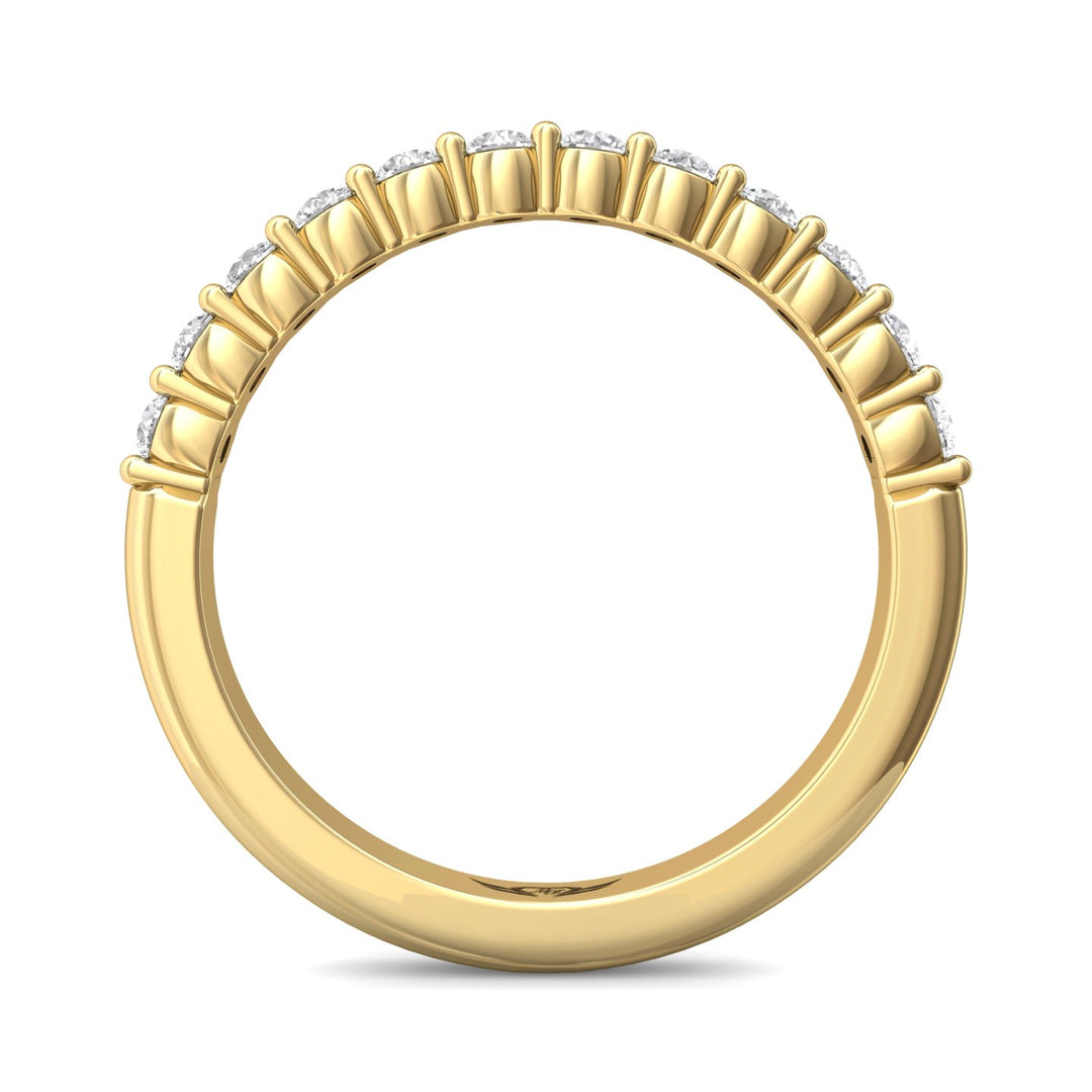 18K Gold Yellow Channel/Shared Prong Wedding Band from the Channel/Shared Prong collection - CSP04XSWB_18KY