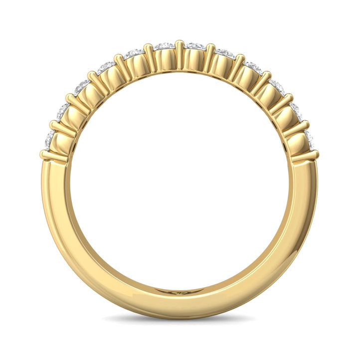 18K Gold Yellow Channel/Shared Prong Wedding Band from the Channel/Shared Prong collection - CSP04XSWB_18KY