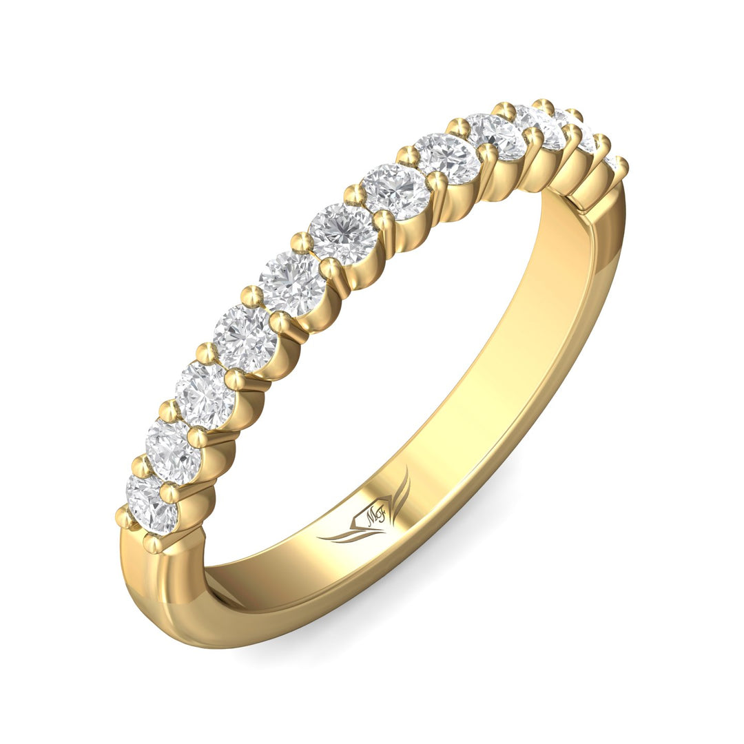 18K Gold Yellow Channel/Shared Prong Wedding Band from the Channel/Shared Prong collection - CSP04XSWB_18KY