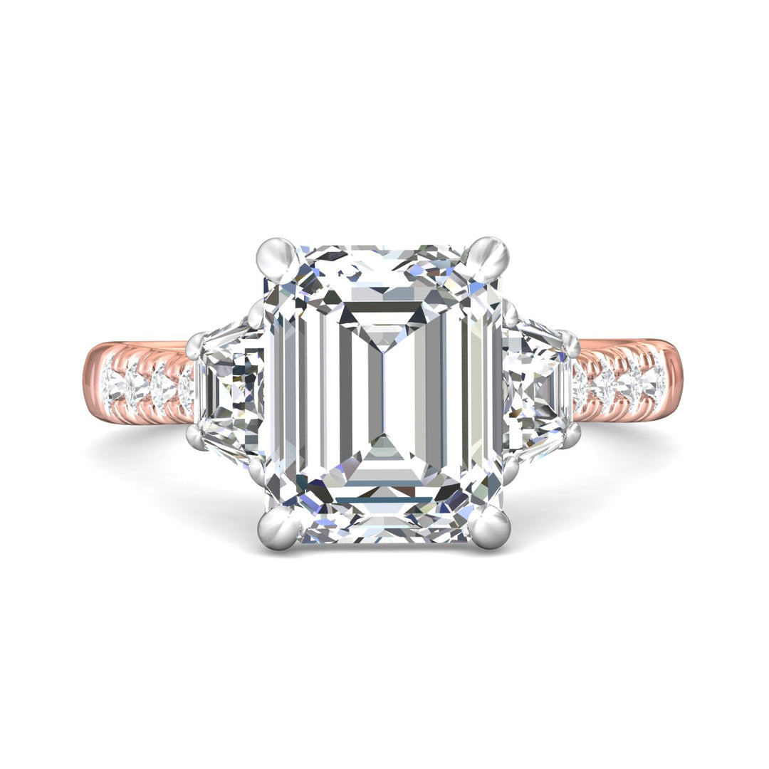14K Gold Pink/White Encore Engagement Ring from the Encore collection - CT06LBTR_14KPW_Em_10X8_Prm_H-I_SI1
