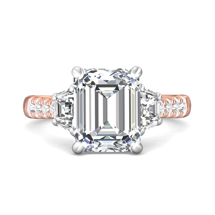 14K Gold Pink/White Encore Engagement Ring from the Encore collection - CT06LBTR_14KPW_Em_10X8_Prm_H-I_SI1