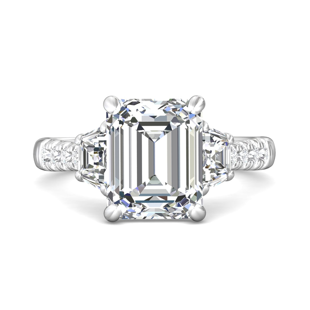 14K Gold White Encore Engagement Ring from the Encore collection - CT06LBTR_14KW_Em_10X8_Prm_H-I_SI1