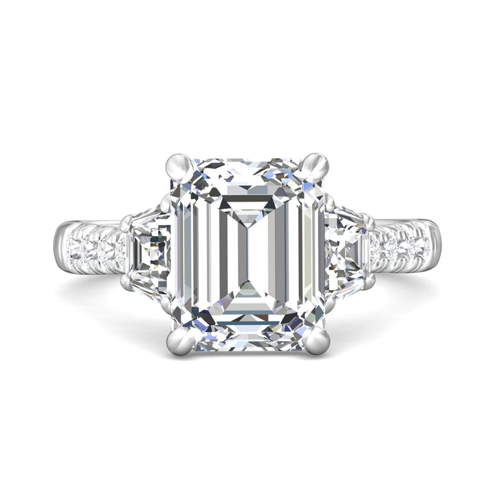 14K Gold White Encore Engagement Ring from the Encore collection - CT06LBTR_14KW_Em_10X8_Prm_H-I_SI1