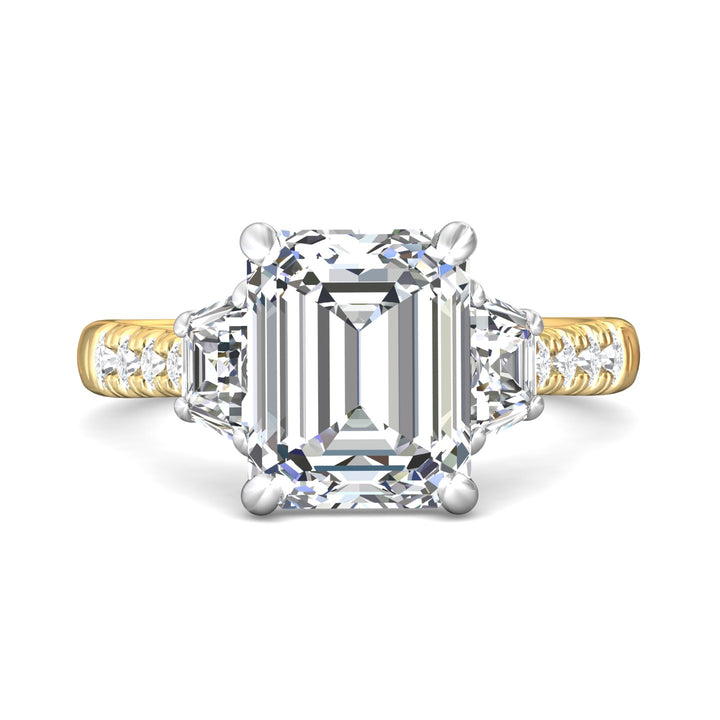 14K Gold Yellow/White Encore Engagement Ring from the Encore collection - CT06LBTR_14KYW_Em_10X8_Prm_H-I_SI1