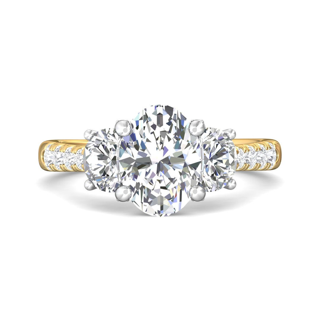 18K Gold White/Yellow Encore Engagement Ring from the Encore collection - CT06LHMR_18KWY_Ov_9.5X7_Prm_H-I_SI1
