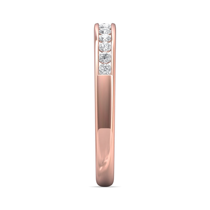 14K Gold Pink Channel/Shared Prong Wedding Band from the Channel/Shared Prong collection - CTC01WB_14KP