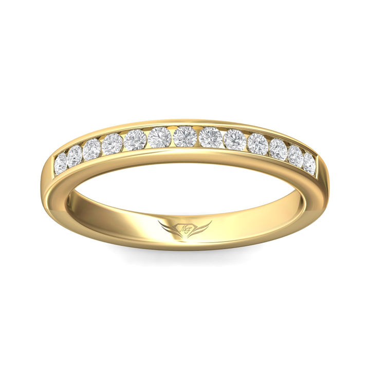 14K Gold Yellow Channel/Shared Prong Wedding Band from the Channel/Shared Prong collection - CTC01WB_14KY