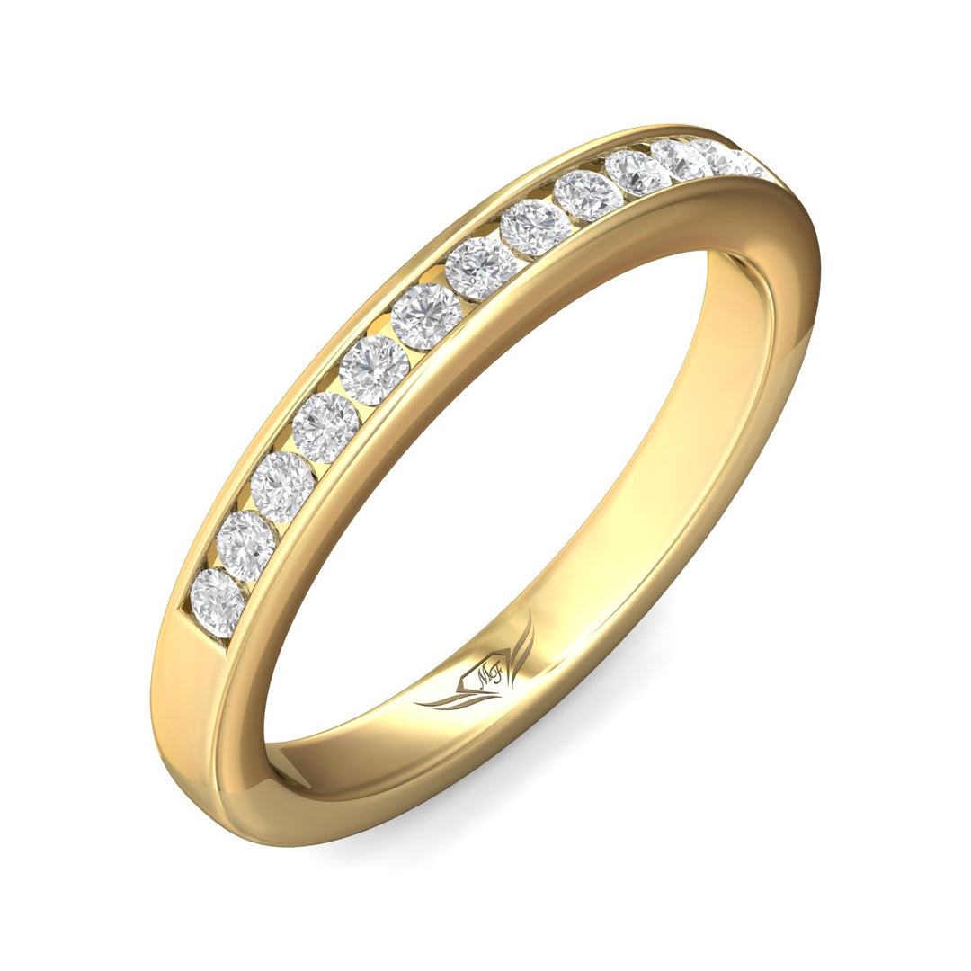 14K Gold Yellow Channel/Shared Prong Wedding Band from the Channel/Shared Prong collection - CTC01WB_14KY