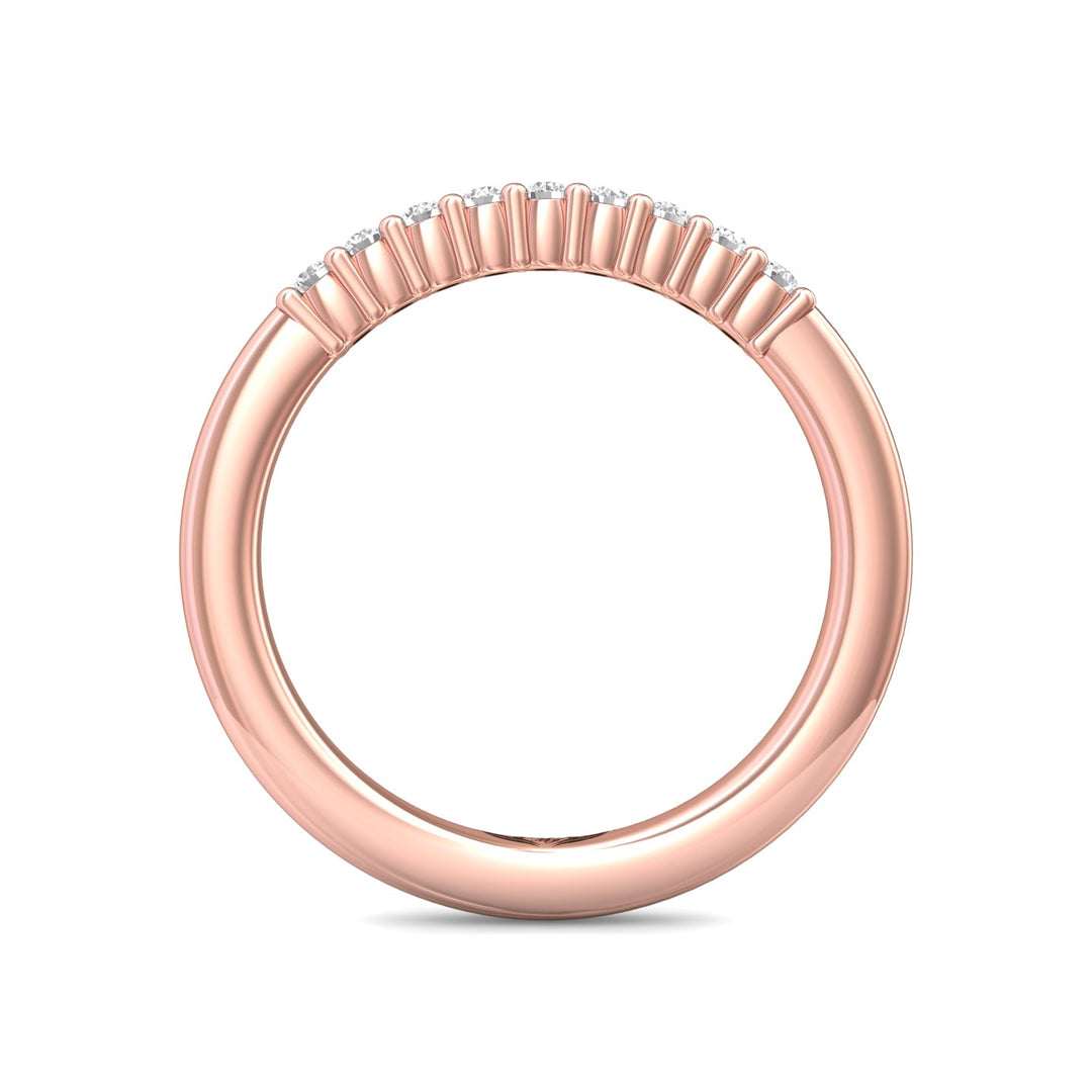 14K Gold Pink Channel/Shared Prong Wedding Band from the Channel/Shared Prong collection - CTSP01WB_14KP