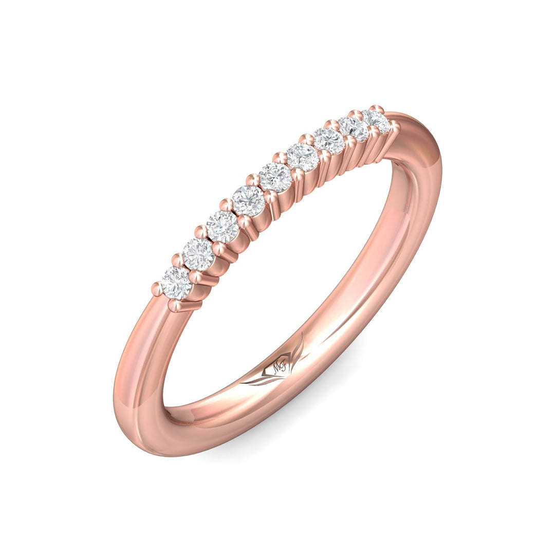 14K Gold Pink Channel/Shared Prong Wedding Band from the Channel/Shared Prong collection - CTSP01WB_14KP
