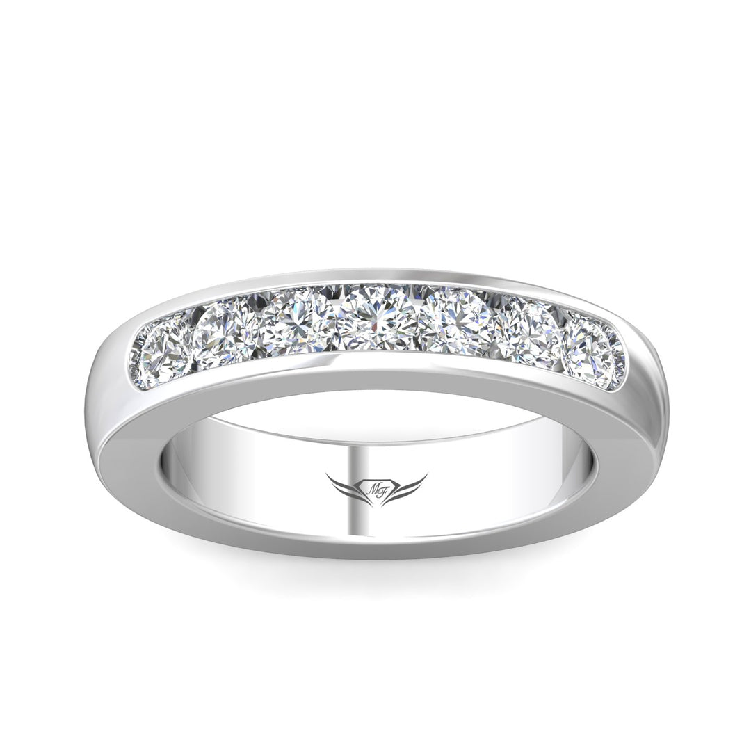 Channel/Shared Prong Wedding Band from the Channel/Shared Prong collection
