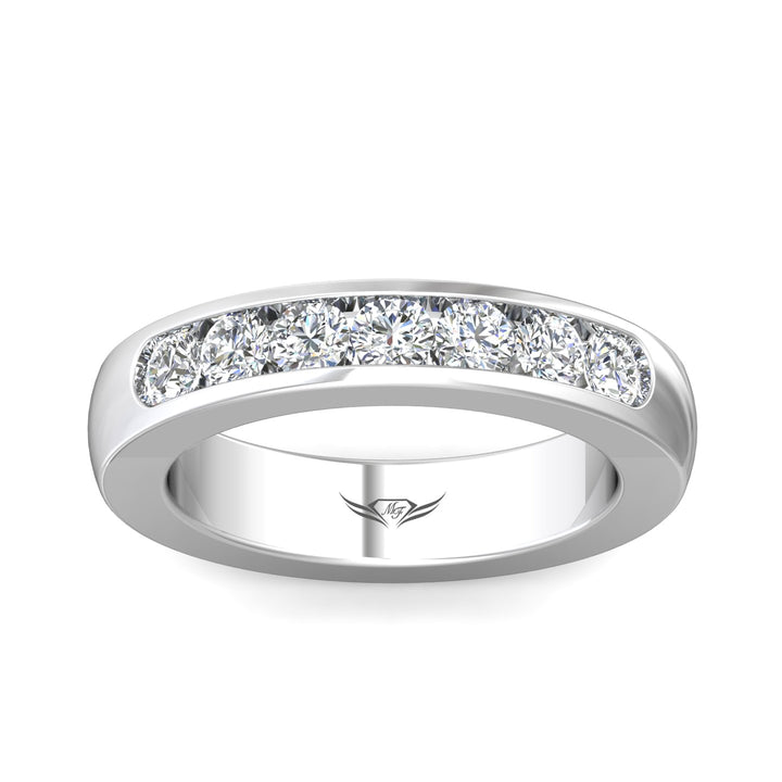 Channel/Shared Prong Wedding Band from the Channel/Shared Prong collection