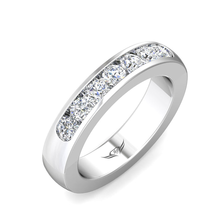 Channel/Shared Prong Wedding Band from the Channel/Shared Prong collection