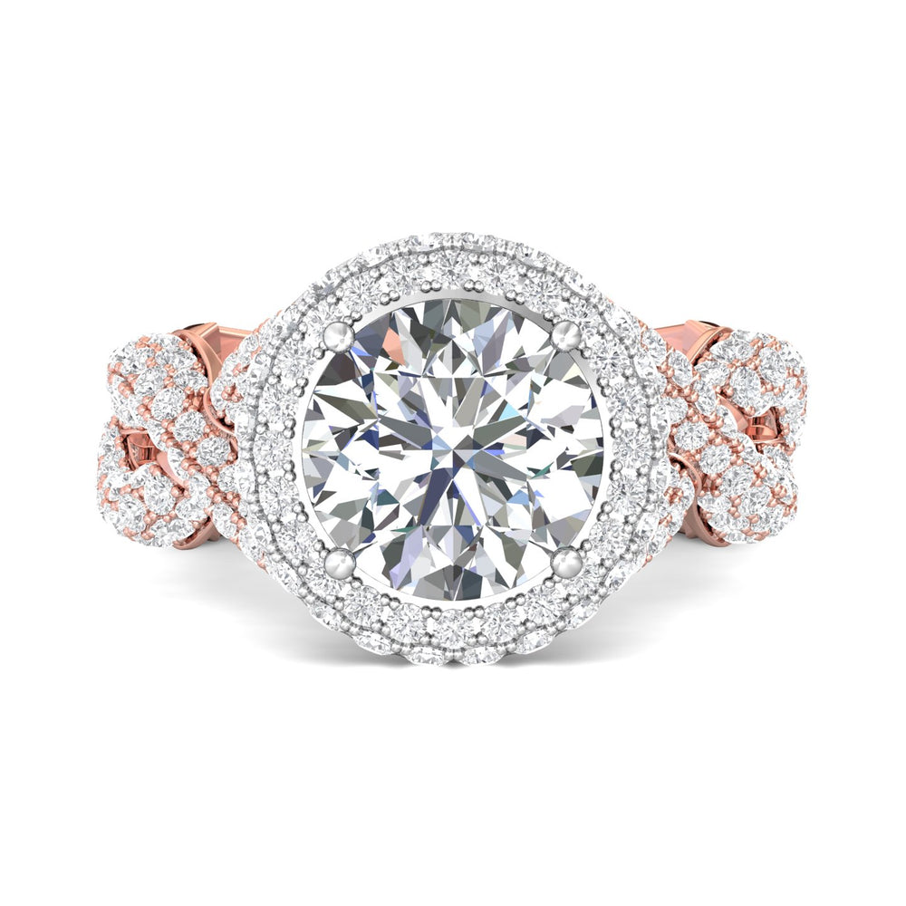 14K Gold Pink/White Encore Engagement Ring from the Encore collection - CYEM05_14KPW_RdH_9.0_Prm_H-I_SI1