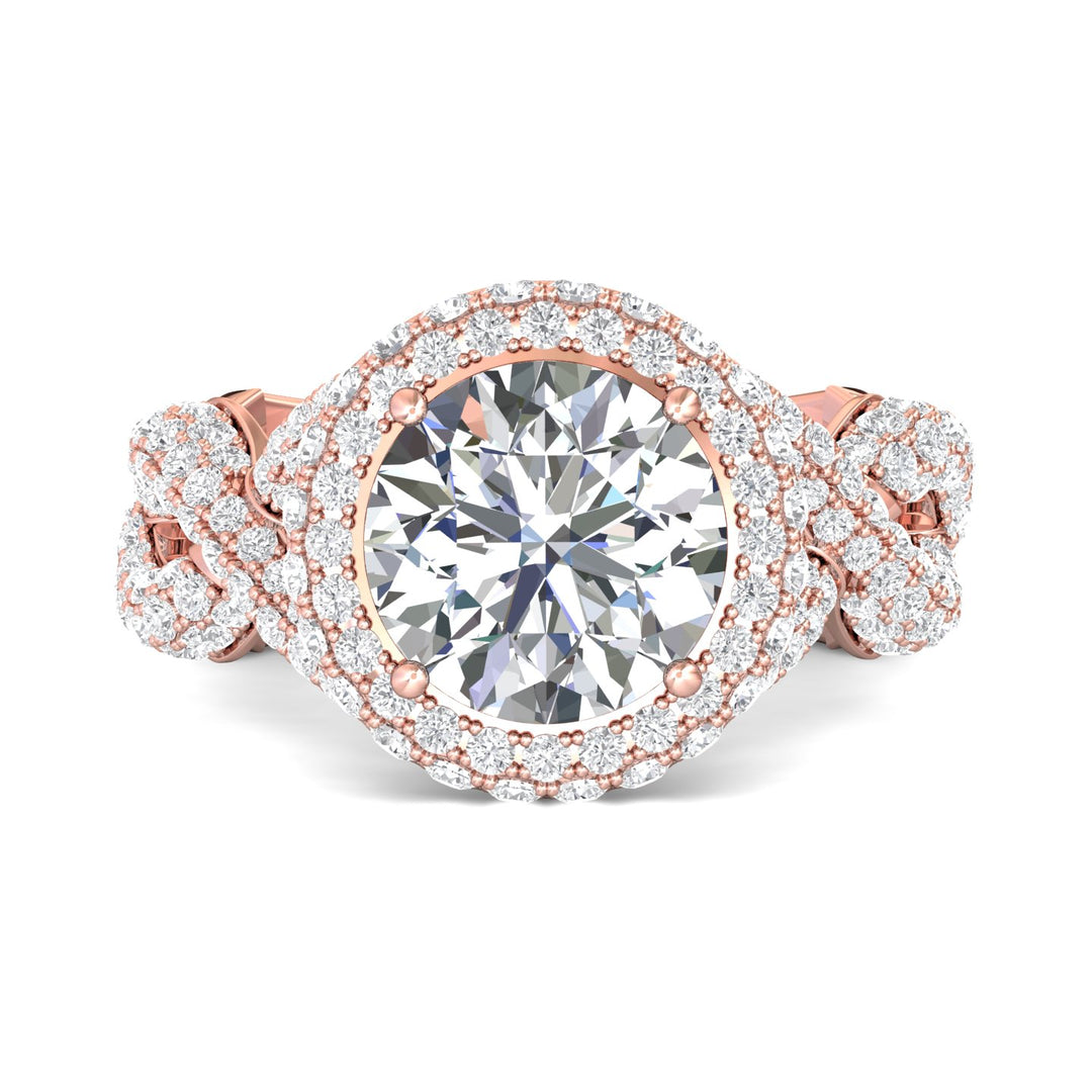 18K Gold Pink Encore Engagement Ring from the Encore collection - CYEM05_18KP_RdH_9.0_Prm_H-I_SI1