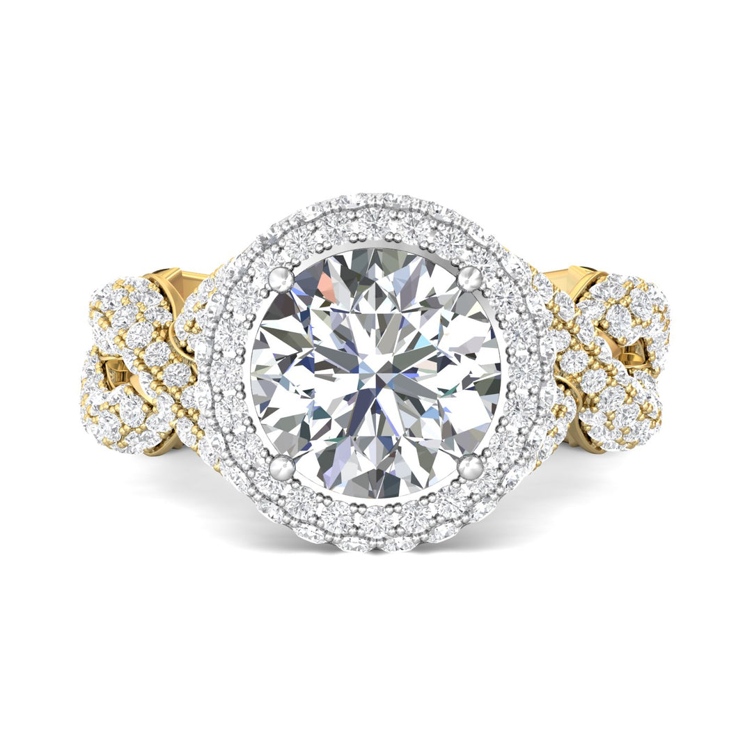 18K Gold White/Yellow Encore Engagement Ring from the Encore collection - CYEM05_18KWY_RdH_9.0_Prm_H-I_SI1