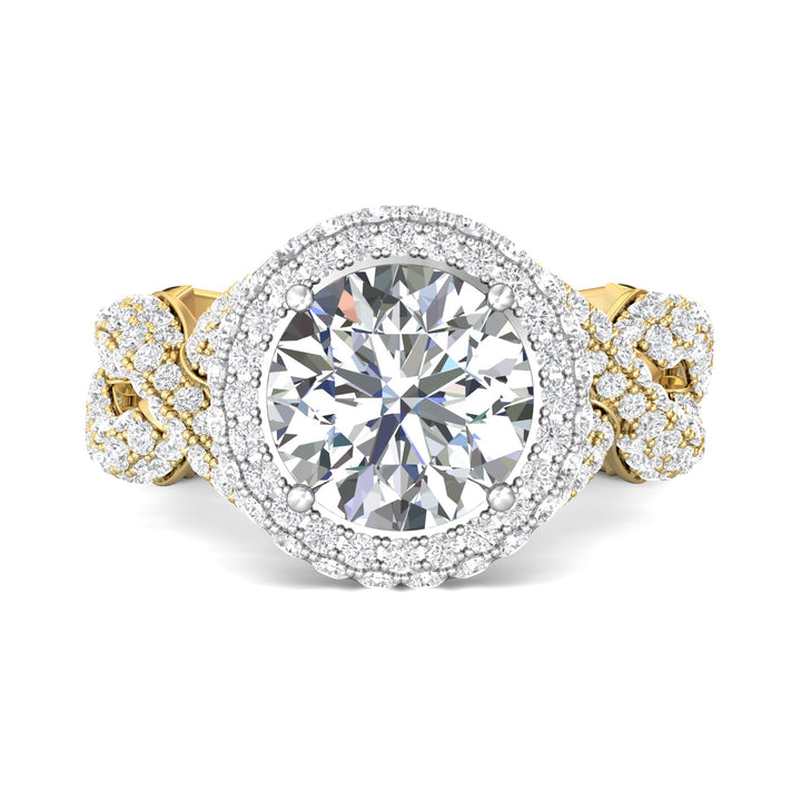 18K Gold White/Yellow Encore Engagement Ring from the Encore collection - CYEM05_18KWY_RdH_9.0_Prm_H-I_SI1