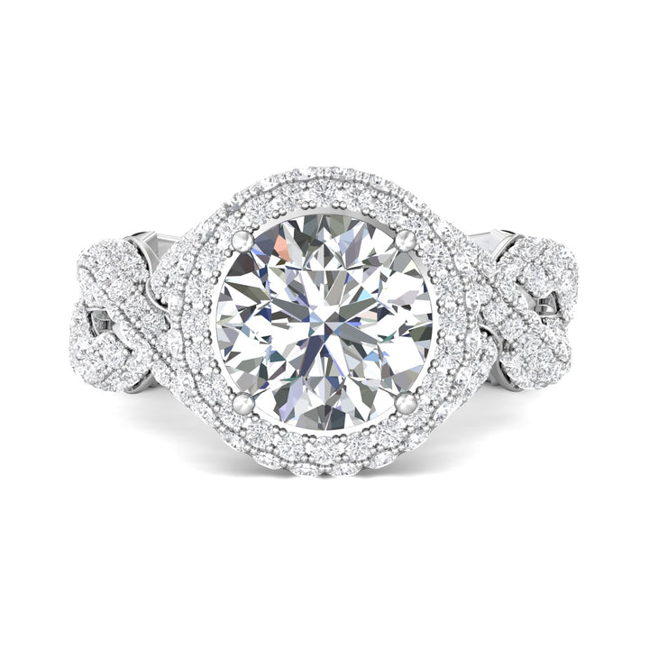 Platinum White Encore Engagement Ring from the Encore collection - CYEM05_PlatW_RdH_9.0_Prm_H-I_SI1
