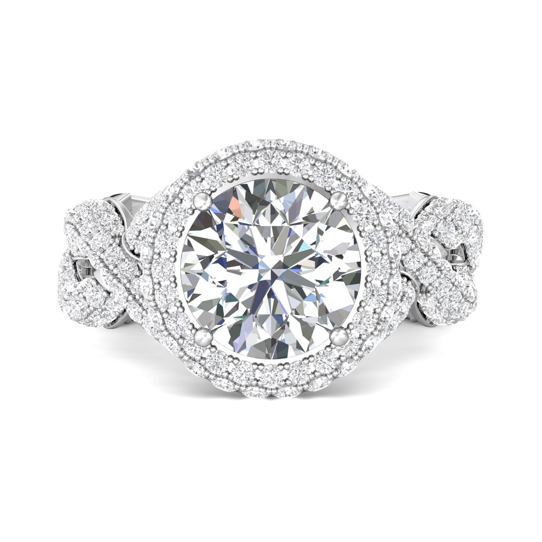 Platinum White Encore Engagement Ring from the Encore collection - CYEM05_PlatW_RdH_9.0_Prm_H-I_SI1