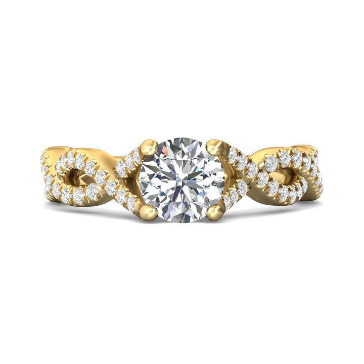 14K Gold Yellow Split Shank Engagement Ring from the Split Shank collection - CYM23_14KY_Rd_6.5_Prm_H-I_SI1